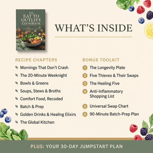 Eat to Outlive Cookbook: 100+ Super-Simple Anti-Inflammatory Recipes to Add Years to Your Life